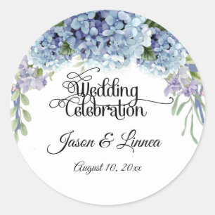 Forget-Me-Not Flowers Watercolor Elegant Classic Round Sticker