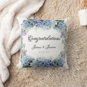 Forget-Me-Not Flowers Watercolor Elegant  Cushion