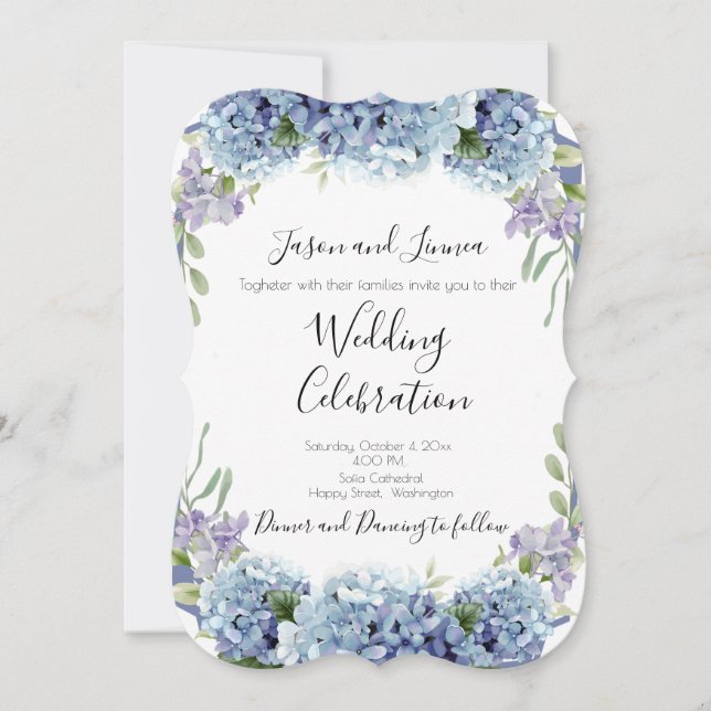 Forget-Me-Not Flowers Watercolor Elegant Invitation (Front)