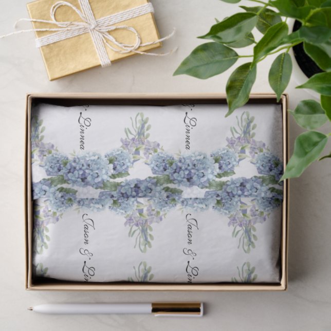 Forget-Me-Not Flowers Watercolor Elegant  Tissue Paper (Gift)