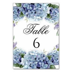 Forget-Me-Not Flowers Watercolor Elegant Wedding Table Number