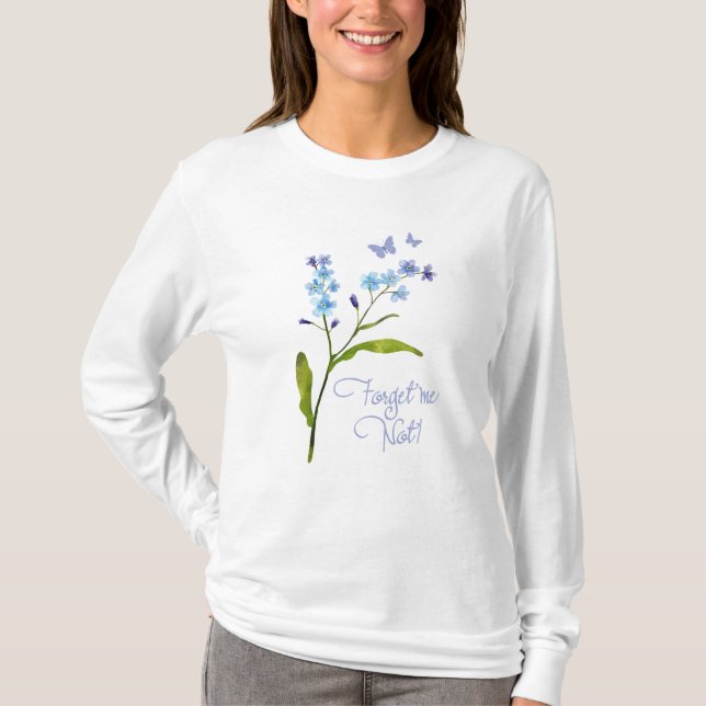FORGET ME NOT FLOWERS - WOMENS LONG SLEEVE T-Shirt (Front)