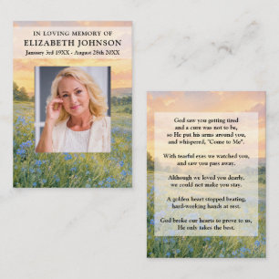 Forget Me Not Funeral Prayer Poem Photo Cards