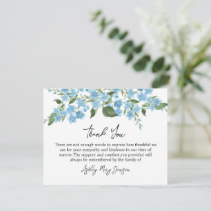 Forget me not Funeral Thank You Card Bereavement