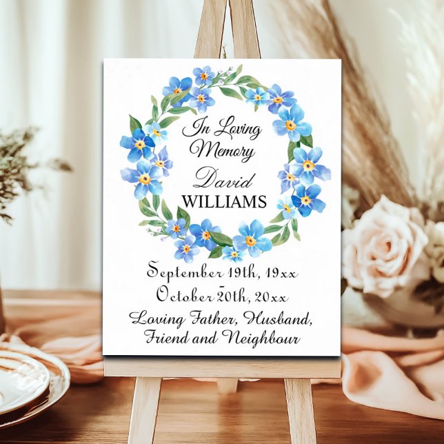 Forget Me Not In Loving Memory Service Memorial Poster (Creator Uploaded)