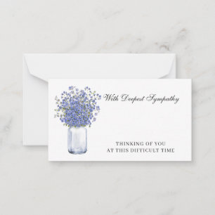 Forget-Me-Not In Memory Sympathy Memorial florist Card