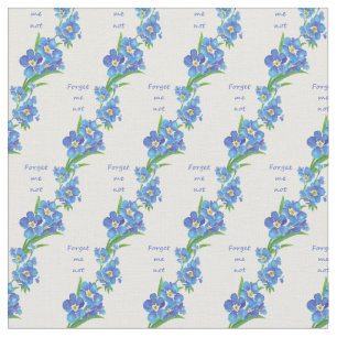 "Forget me not" Inspirational Quote Garden Flower Fabric