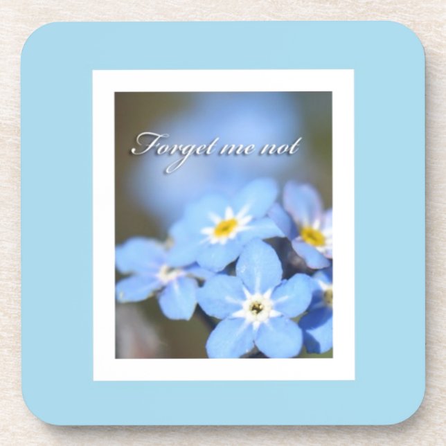 Forget-Me-Not photo on blue Coaster (Front)