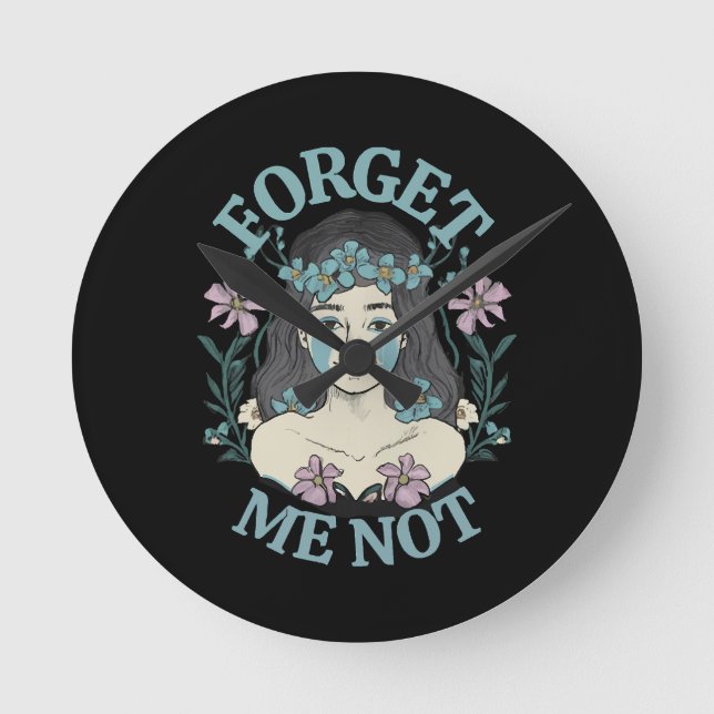 Forget Me Not Round Clock (Front)