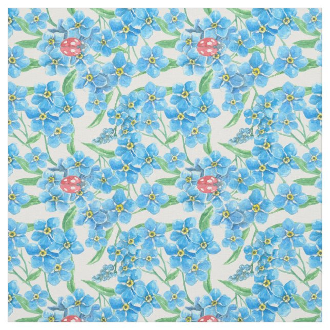 Forget me not seamless floral pattern fabric (Swatch)