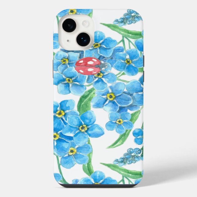 Forget me not seamless floral pattern iPhone case (Back)