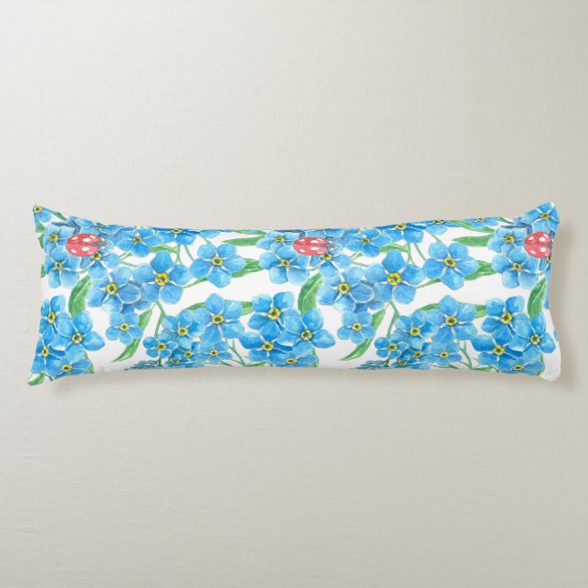 Forget me not seamless pattern body cushion (Front)