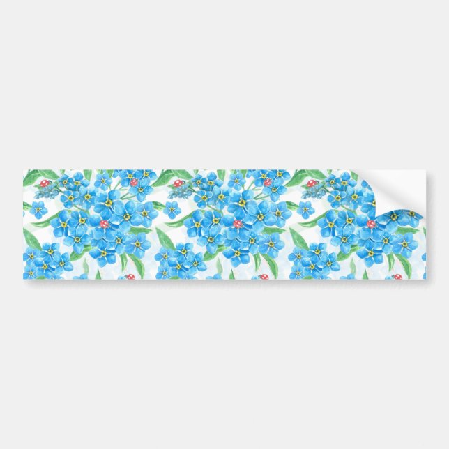 Forget me not seamless pattern bumper sticker (Front)