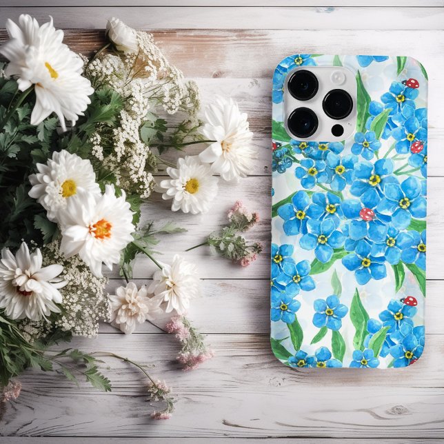 Forget me not seamless pattern Case-Mate iPhone case (Creator Uploaded)