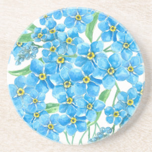 Forget me not seamless pattern coaster