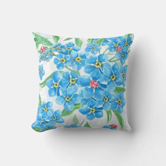 Forget me not seamless pattern cushion (Front)