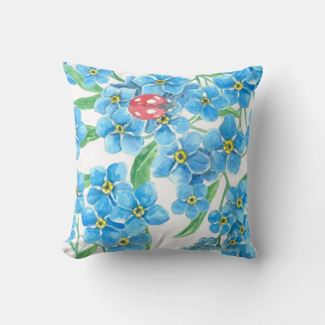 Forget me not seamless pattern cushion (Front)