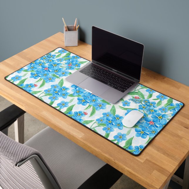 Forget me not seamless pattern desk mat (Office 2)