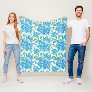 Forget me not seamless pattern fleece blanket