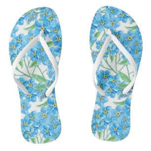 Forget me not seamless pattern jandals