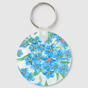 Forget me not seamless pattern key ring