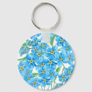 Forget me not seamless pattern key ring