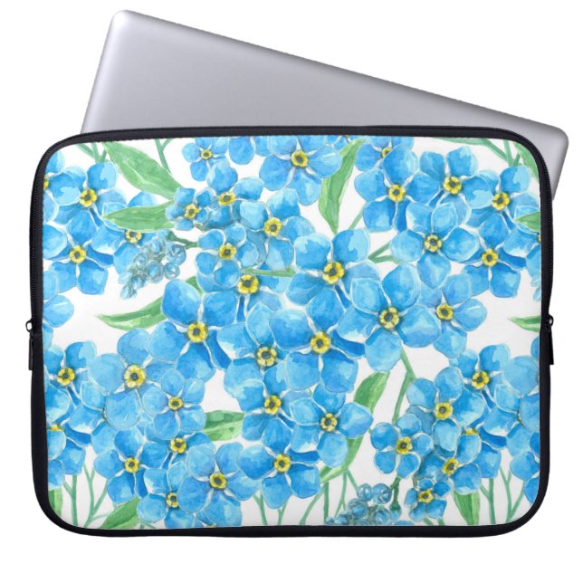 Forget me not seamless pattern laptop sleeve (Front)