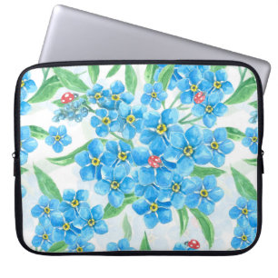 Forget me not seamless pattern laptop sleeve