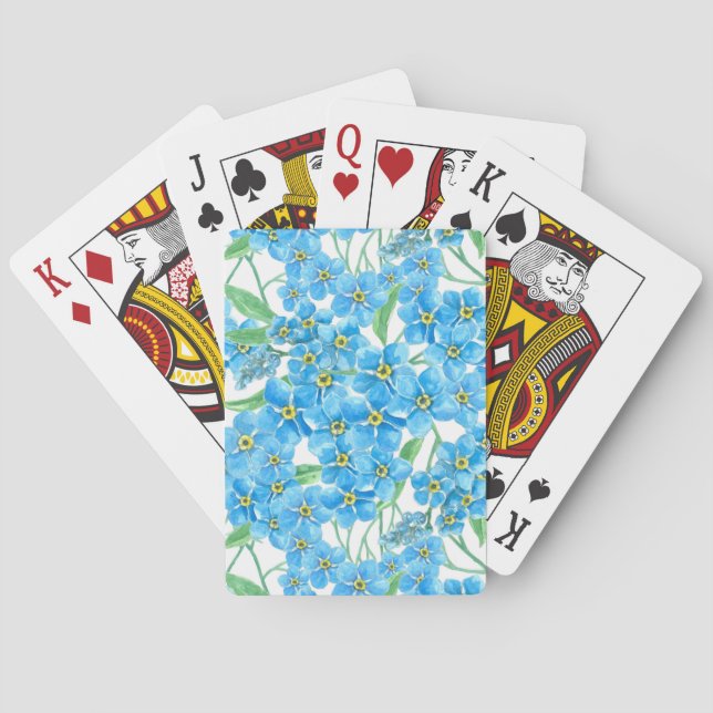 Forget me not seamless pattern playing cards (Back)