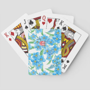 Forget me not seamless pattern playing cards