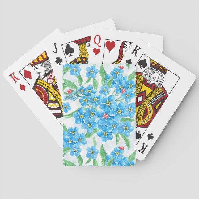 Forget me not seamless pattern playing cards (Back)