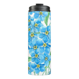 Forget me not seamless pattern thermal tumbler