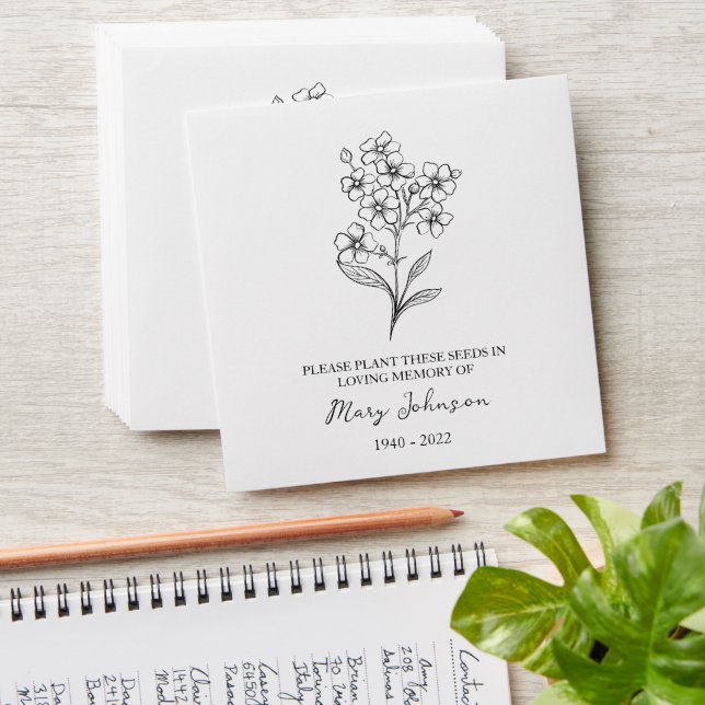 Forget-me-not Seed Memorial Funeral Envelope (Stacked)