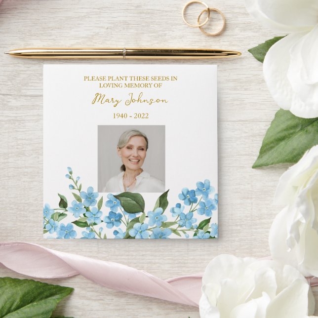 Forget me not Seed Packet  Funeral Envelope (Wedding)