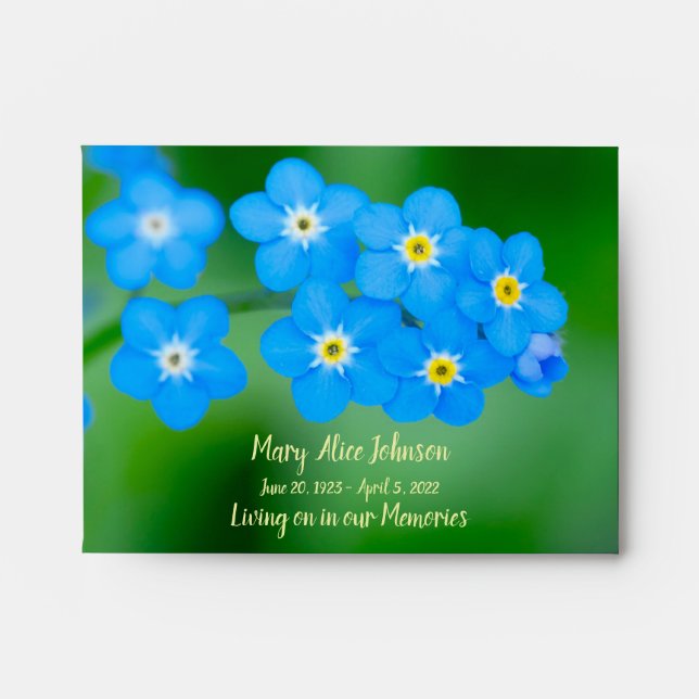 Forget-me-not Seeds of Remembrance Funeral Envelope (Front)