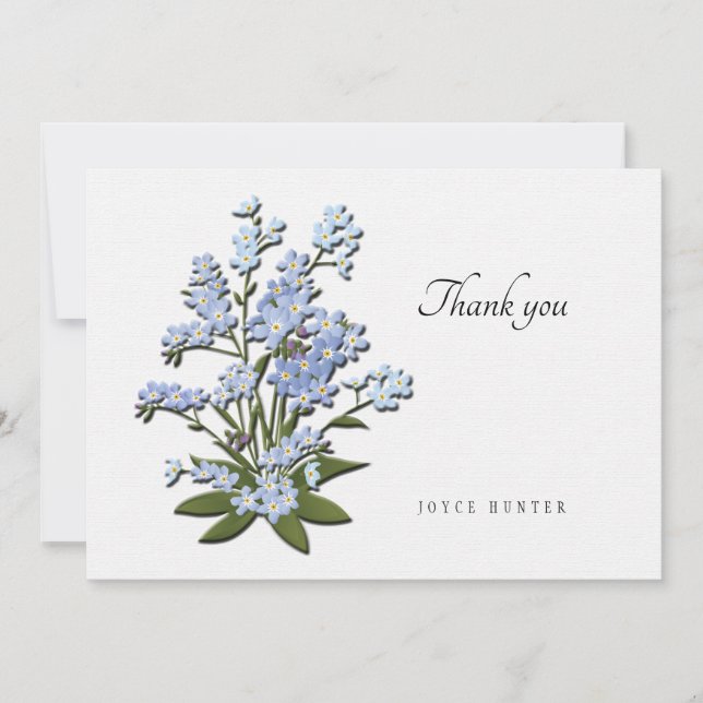 Forget-me-not Stationery Thank You Card (Front)