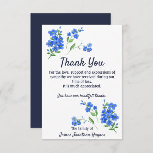 Forget Me Not Thank You Funeral Sympathy