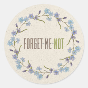 Forget-Me-Not Think of Me Classic Round Sticker