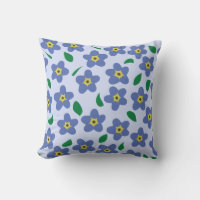 Forget Me Not Throw Pillow, Floral Pillow, Flowers