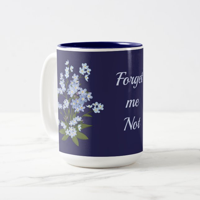 Forget me not   Two-Tone coffee mug (Front Left)