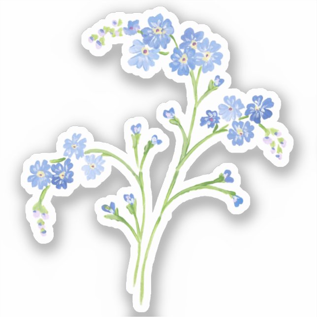 Forget-me-not Vinyl Sticker (Front)
