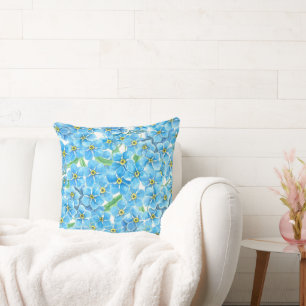 Forget me not watercolor cushion