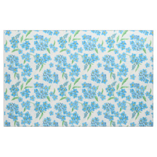 Forget me not watercolor flowers fabric