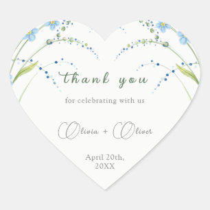 Forget-Me-Not Wedding  Heart Sticker