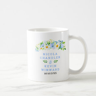 Forget-Me-Nots and Daisies Floral Wedding Coffee Mug