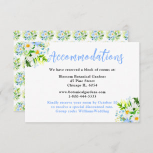 Forget-Me-Nots and Daisies Wedding Accommodations Enclosure Card