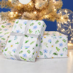 Forget Me Nots and Daisies with Foliage Pattern Wrapping Paper<br><div class="desc">This beautiful and elegant wrapping paper is versatile and can be used for giving gifts or art and craft projects. It is ideal for any occasion such as birthdays,  weddings,  bridal showers,  baby showers,  anniversaries or general gifts. The design features watercolor blue forget-me-nots,  daisies and foliage.</div>