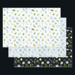 Forget Me Nots and Daisies with Foliage Pattern Wrapping Paper Sheet<br><div class="desc">These beautiful and elegant wrapping paper sheets are versatile and can be used for giving gifts or art and craft projects. They are ideal for any occasion such as birthdays,  weddings,  bridal showers,  baby showers,  anniversaries or general gifts. The design features watercolor blue forget-me-nots,  daisies and foliage.</div>