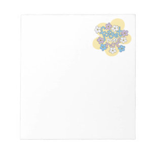 Forget-Me-Nots and Message on Vibrant Floral Motif Notepad