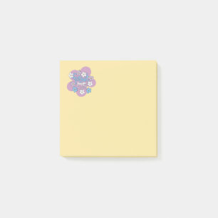 Forget-Me-Nots and Message on Vibrant Floral Motif Post-it Notes